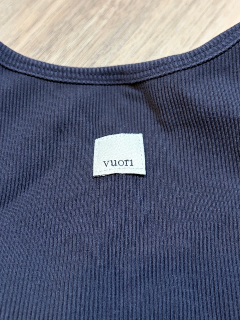 Vuori Women's Black Ribbed Tank Top - Picture 3 of 4